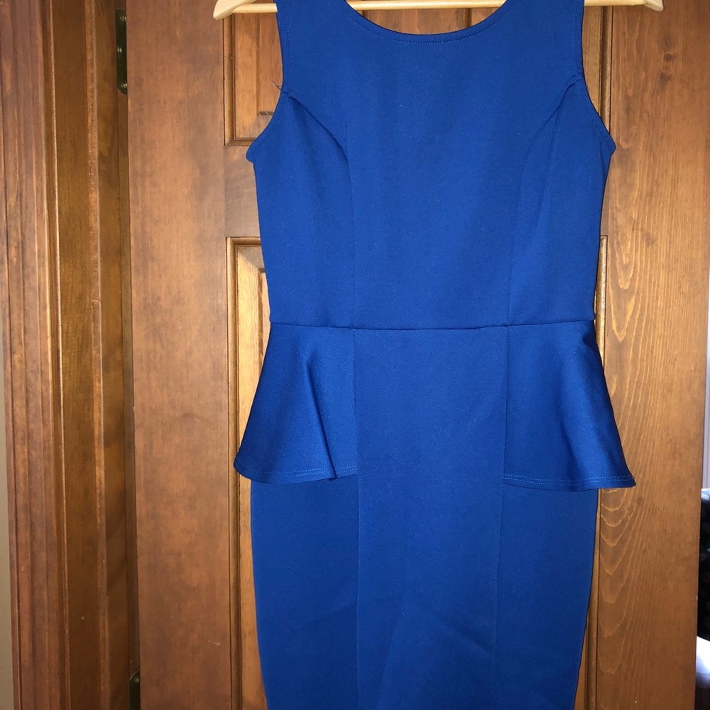 Formal blue peplum dress